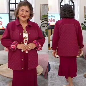 Isaac Mizrahi Estate Mixed Media Quilted Jacket with Lining size L
